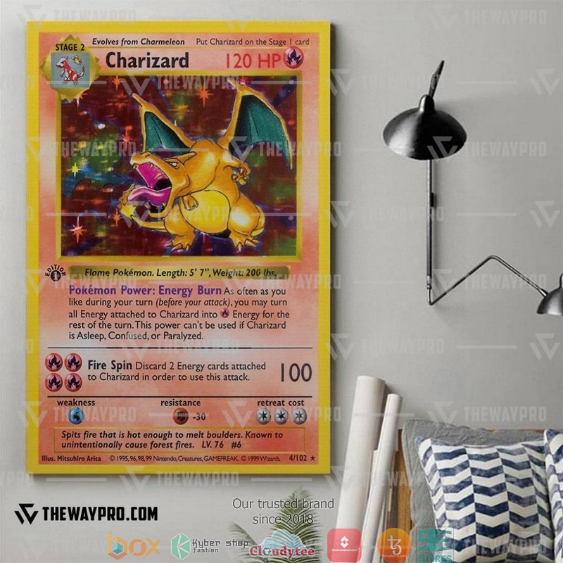 Pokemon 1st Edition Charizard Canvas 3 Pokemon 1st Edition Charizard Canvas 1 2