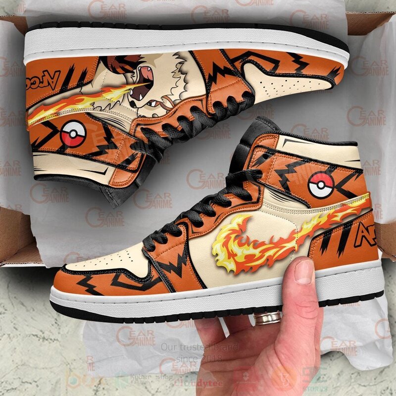 Pokemon Arcanine Custom Anime Air Jordan High Top Shoes 1