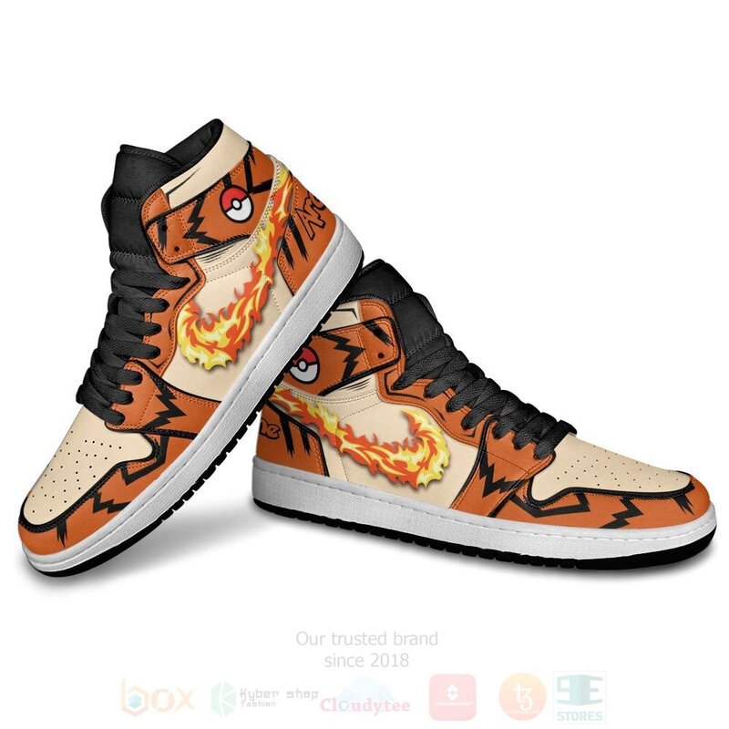 BEST Pokemon Arcanine Custom Anime Air Jordan 1 Retro High 3 Pokemon Arcanine Custom Anime Air Jordan High Top Shoes 1 2