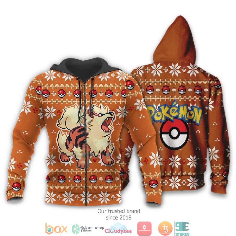 Pokemon Arcanine Xmas 3d shirt hoodie 1