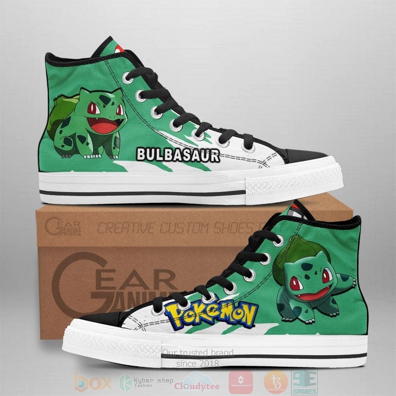 Pokemon Bulbasaur Anime Canvas High Top Shoes