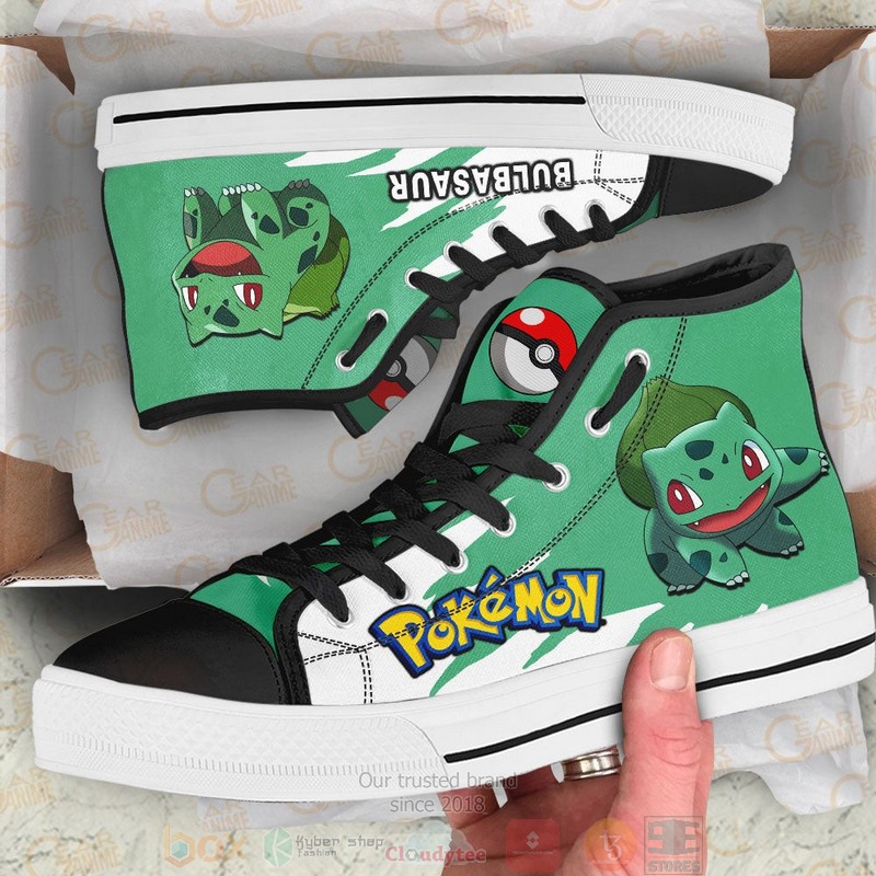 Pokemon Bulbasaur Anime Canvas High Top Shoes 1