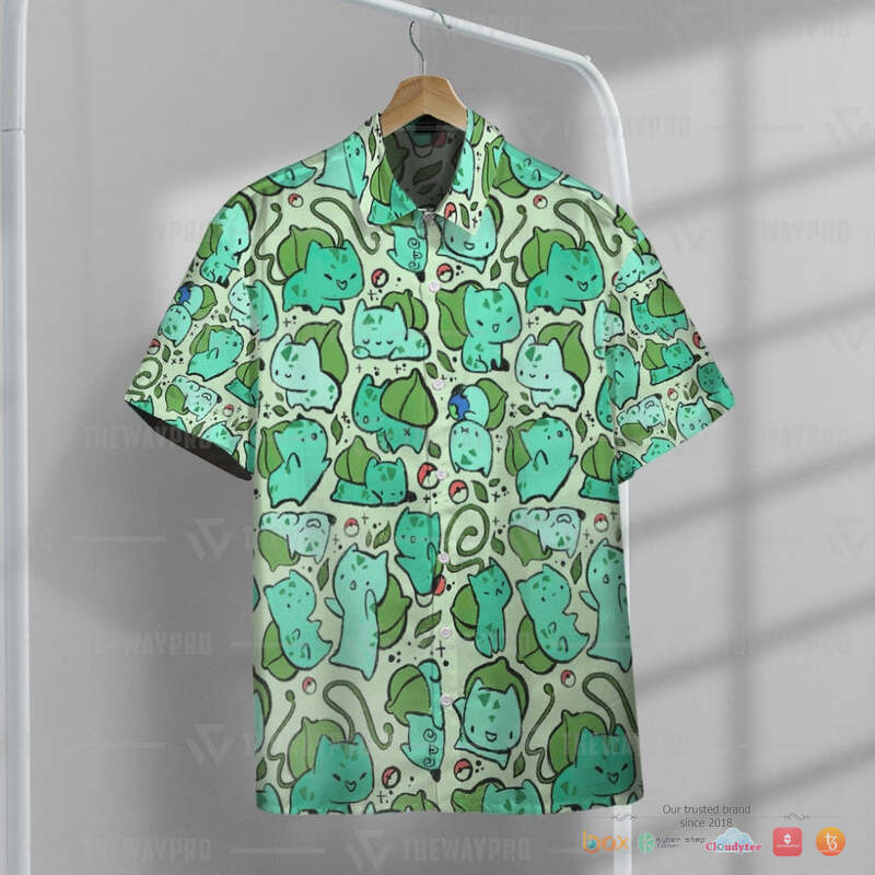 Pokemon Bulbasaur Chibi Hawaiian shirt 2 Pokemon Bulbasaur Chibi Hawaiian shirt 1