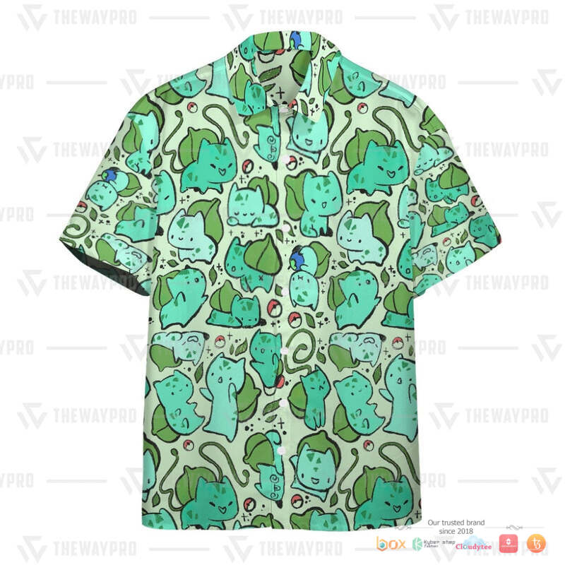 Pokemon Bulbasaur Chibi Hawaiian shirt 3 Pokemon Bulbasaur Chibi Hawaiian shirt 1 2