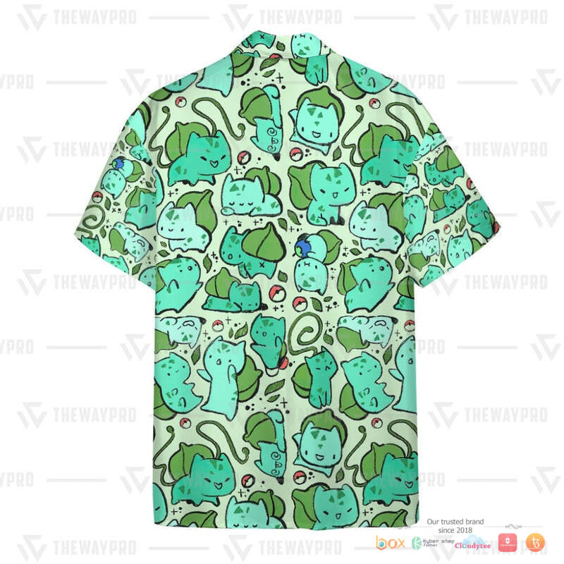 Pokemon Bulbasaur Chibi Hawaiian shirt 4 Pokemon Bulbasaur Chibi Hawaiian shirt 1 2 3