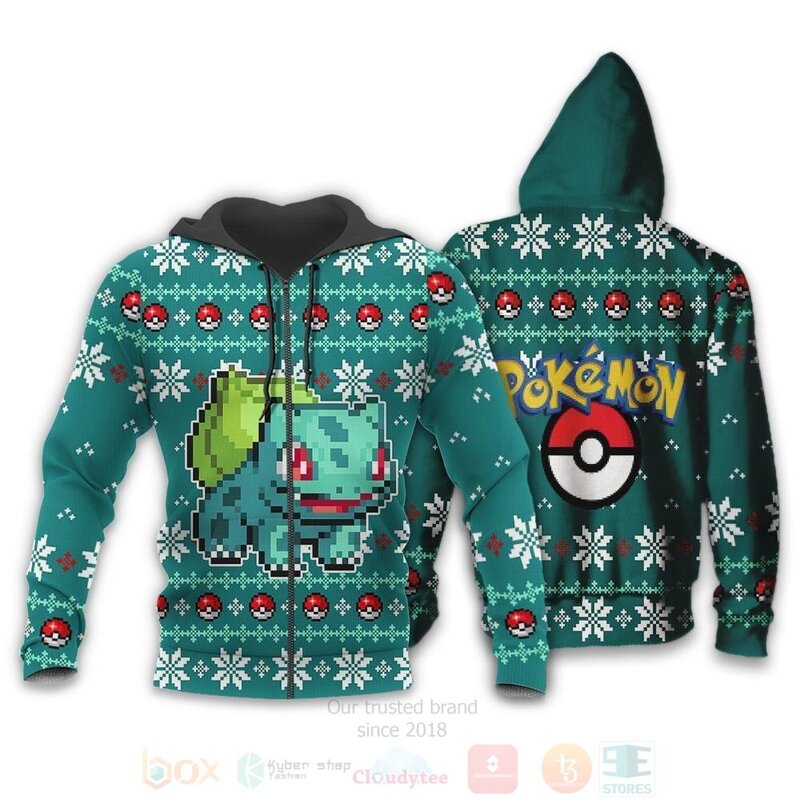 BEST Pokemon Bulbasaur Custom Anime 3D Hoodie, T-Shirt 2 Pokemon Bulbasaur Custom Anime 3D Hoodie Shirt 1