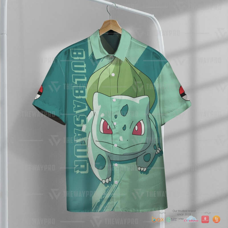Pokemon Bulbasaur Hawaiian shirt 2 Pokemon Bulbasaur Hawaiian shirt 1