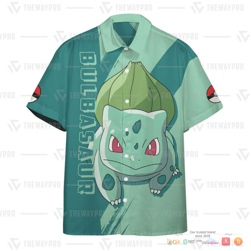 Pokemon Bulbasaur Hawaiian shirt 3 Pokemon Bulbasaur Hawaiian shirt 1 2