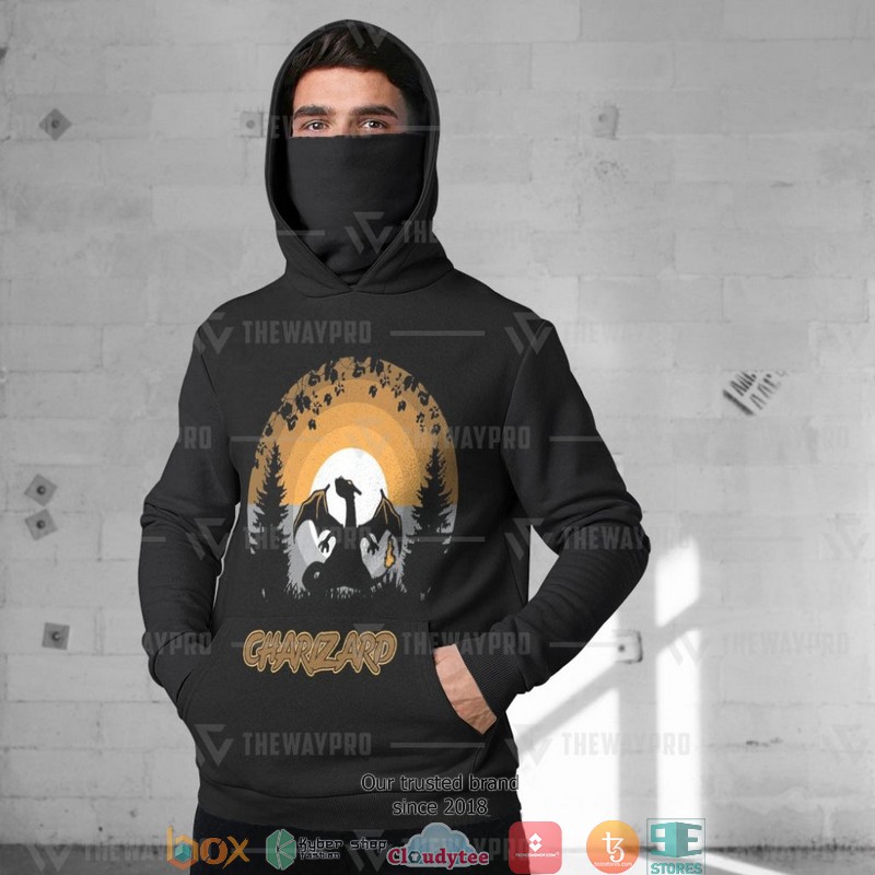 Pokemon Charizard Black Snood Mask Hoodie