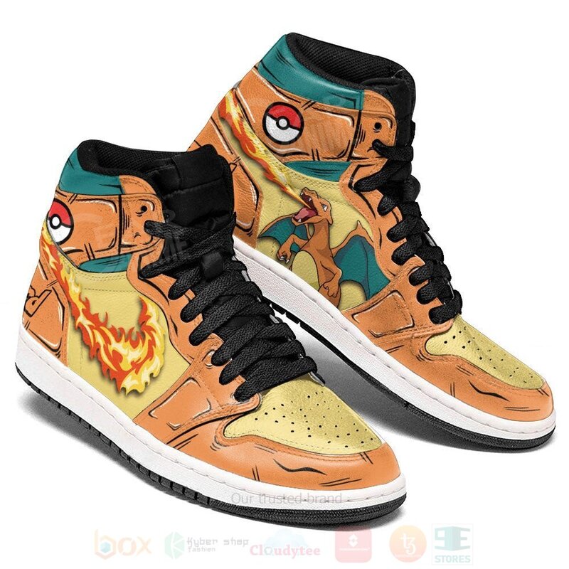 Pokemon Charizard Custom Anime Air Jordan High Top Shoes 1 2 3