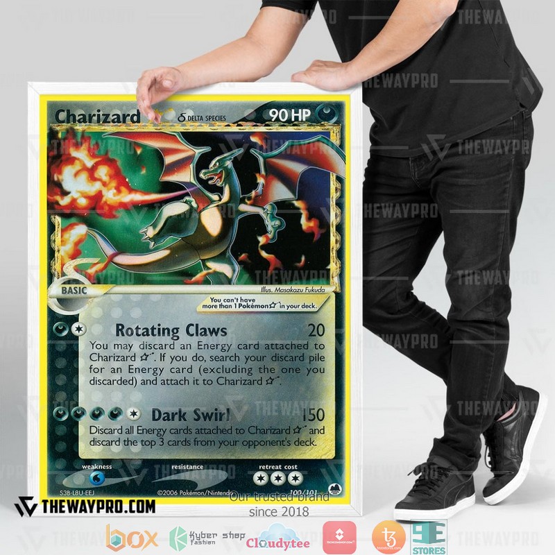 Pokemon Charizard Gold Star Canvas