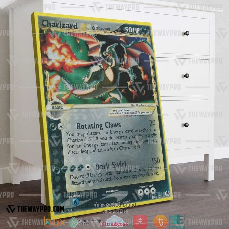 Pokemon Charizard Gold Star Canvas 1