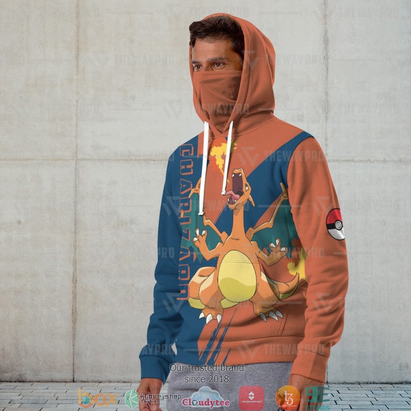 Pokemon Charizard Snood Mask Hoodie 4 Pokemon Charizard Snood Mask Hoodie 1 2 3