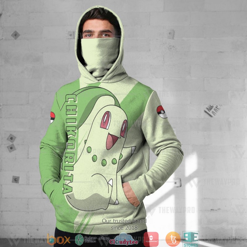 Pokemon Chikorita Snood Mask Hoodie