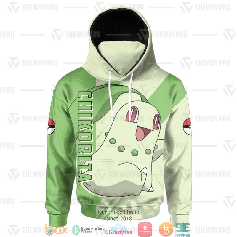 Pokemon Chikorita Snood Mask Hoodie 1