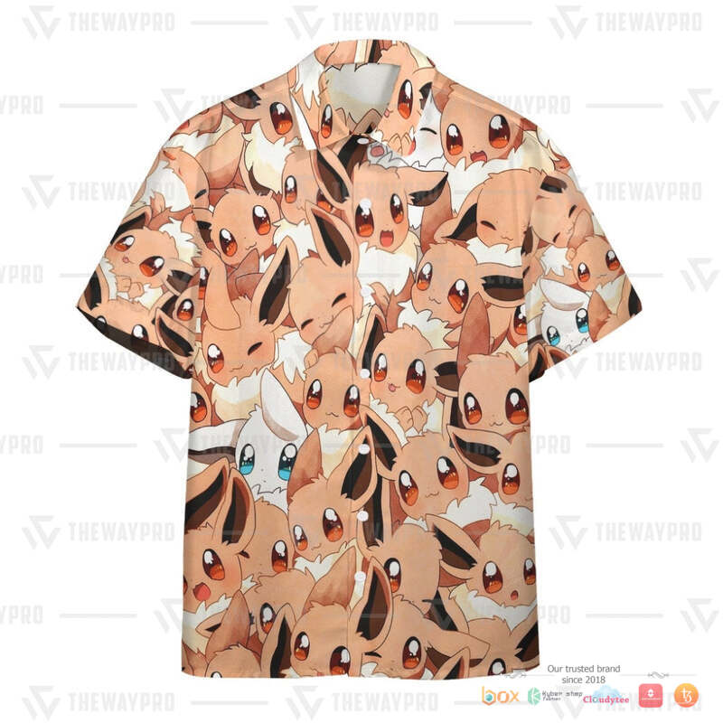 Pokemon Cute Eevee Hawaiian shirt 3 Pokemon Cute Eevee Hawaiian shirt 1 2