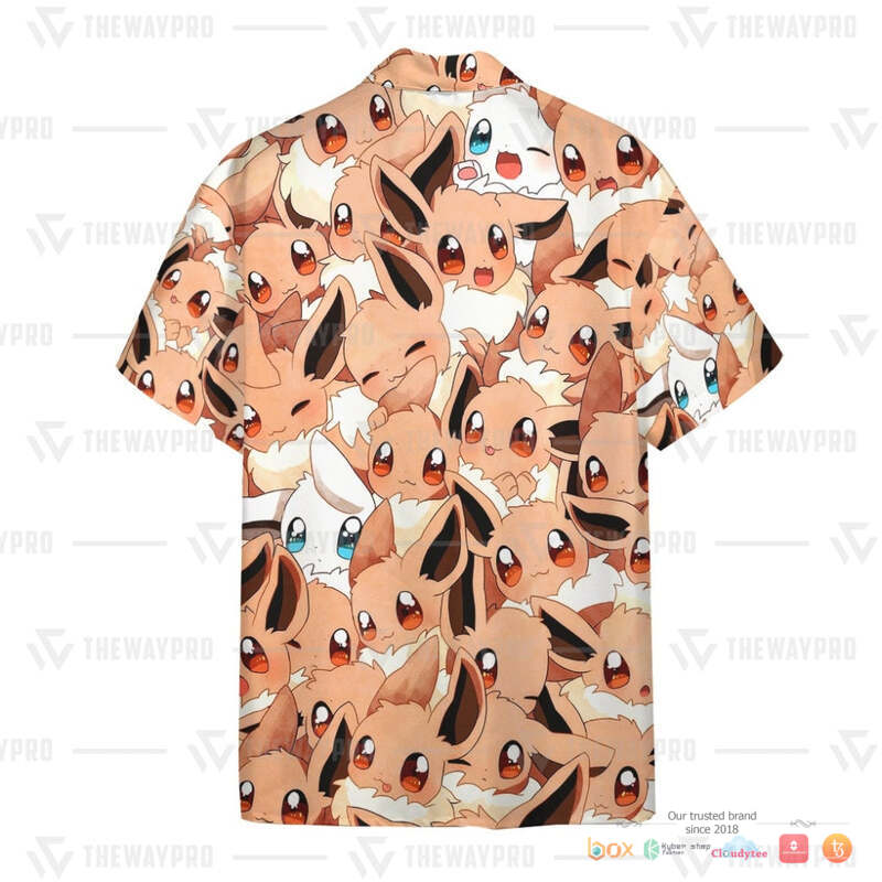 Pokemon Cute Eevee Hawaiian shirt 4 Pokemon Cute Eevee Hawaiian shirt 1 2 3