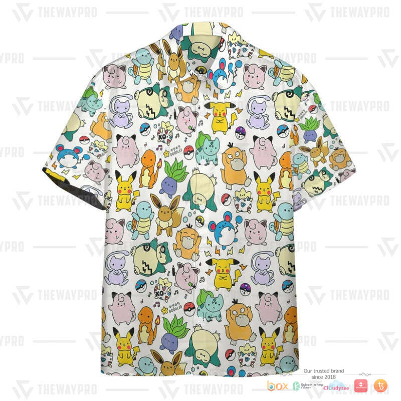 Pokemon Cute Poke Seamless Pattern Hawaiian shirt 3 Pokemon Cute Poke Seamless Pattern Hawaiian shirt 1 2