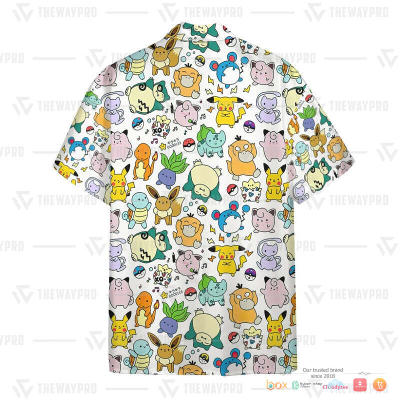 Pokemon Cute Poke Seamless Pattern Hawaiian shirt 4 Pokemon Cute Poke Seamless Pattern Hawaiian shirt 1 2 3