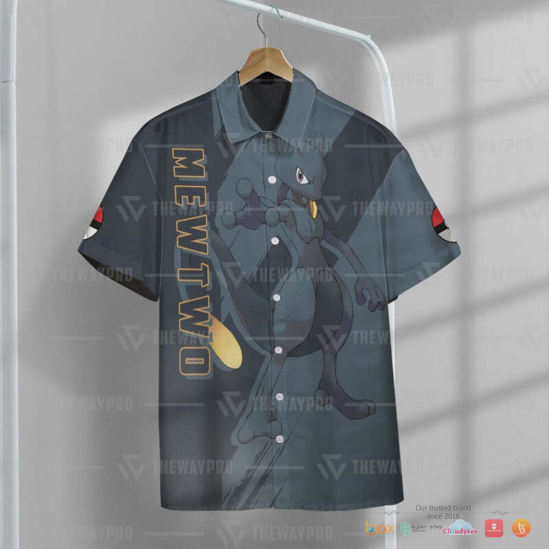 Pokemon Dark Mewtwo Hawaiian shirt 2 Pokemon Dark Mewtwo Hawaiian shirt 1