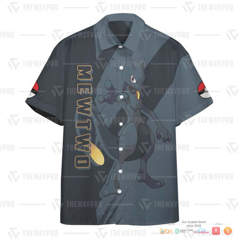 Pokemon Dark Mewtwo Hawaiian shirt 3 Pokemon Dark Mewtwo Hawaiian shirt 1 2