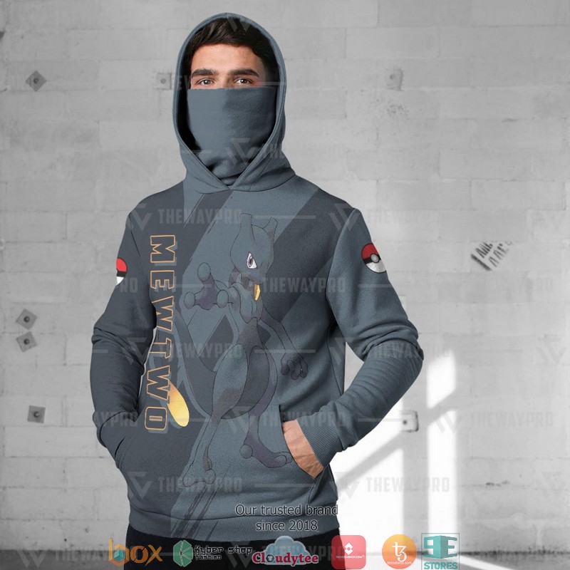 Pokemon Dark Mewtwo Snood Mask Hoodie