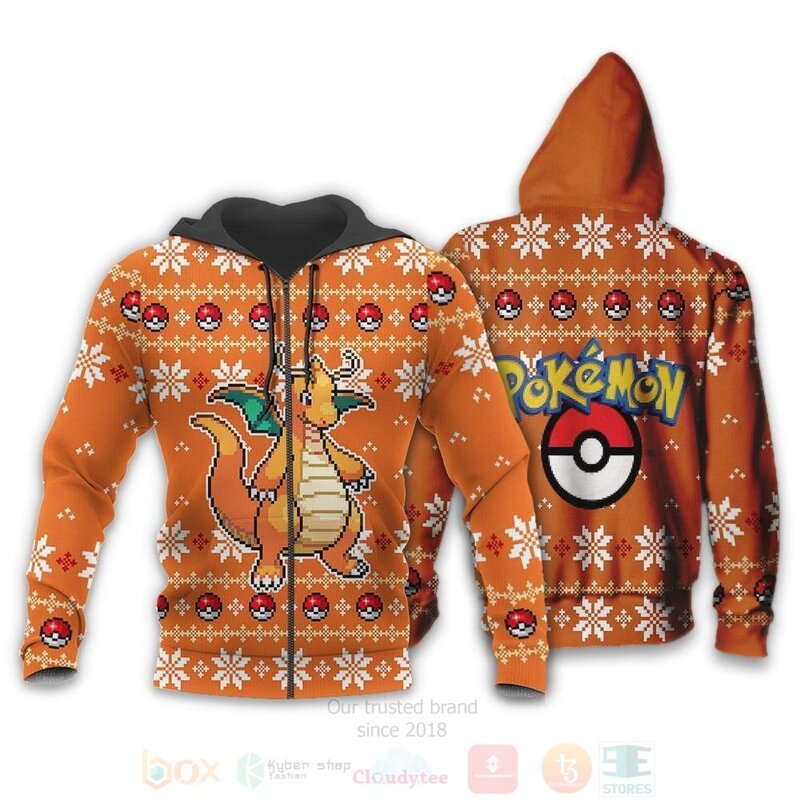 BEST Pokemon Dragonite Custom Anime 3D Hoodie, T-Shirt 2 Pokemon Dragonite Custom Anime 3D Hoodie Shirt 1