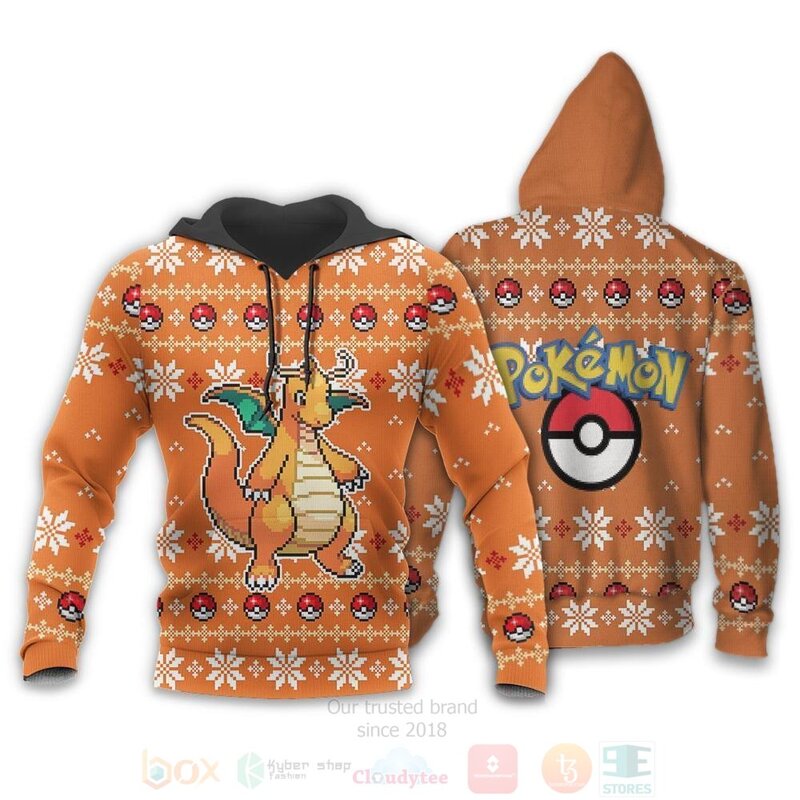 BEST Pokemon Dragonite Custom Anime 3D Hoodie, T-Shirt 3 Pokemon Dragonite Custom Anime 3D Hoodie Shirt 1 2