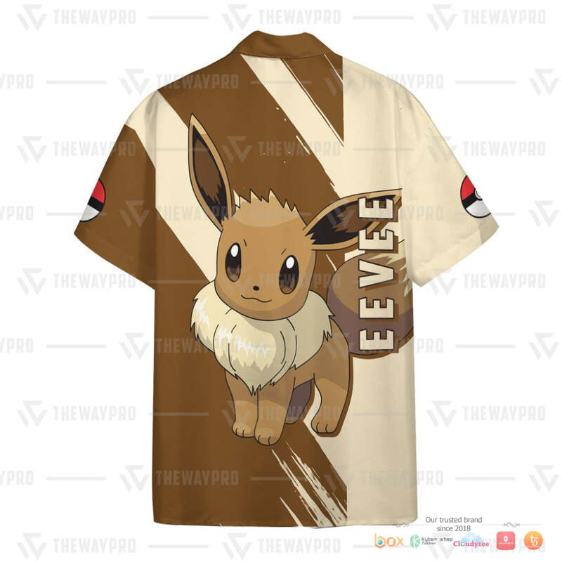 Pokemon Eevee Hawaiian shirt 4 Pokemon Eevee Hawaiian shirt 1 2 3