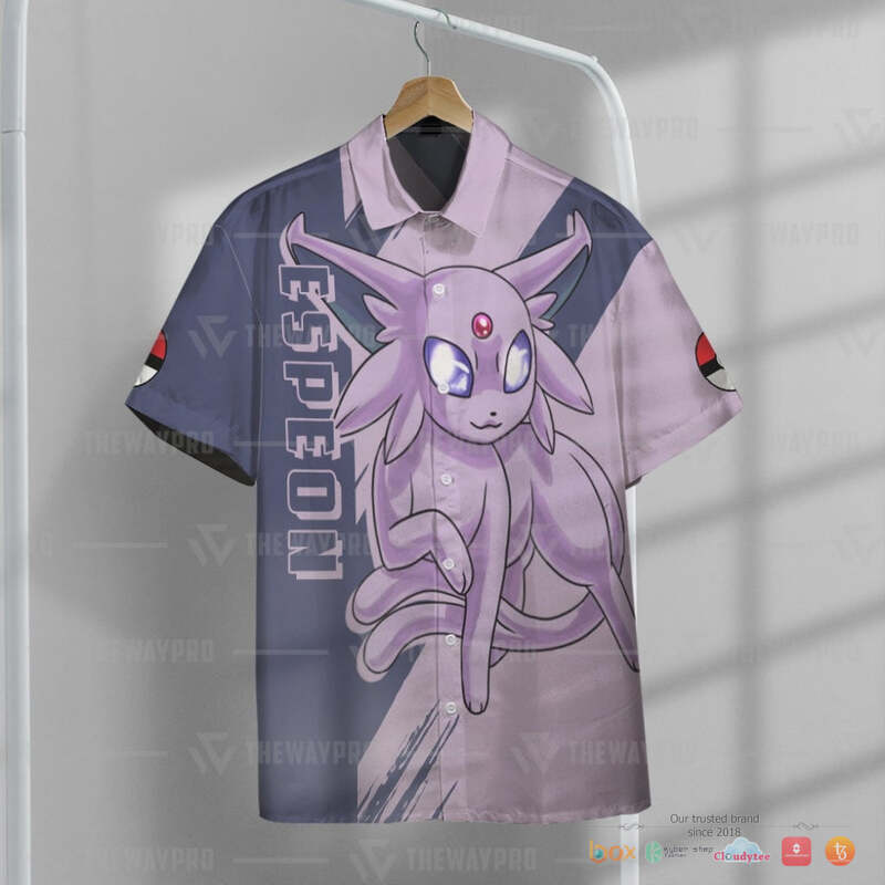 Pokemon Espeon Hawaiian shirt 2 Pokemon Espeon Hawaiian shirt 1