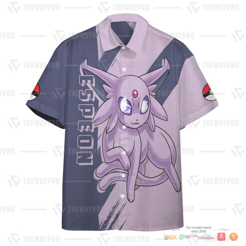 Pokemon Espeon Hawaiian shirt 3 Pokemon Espeon Hawaiian shirt 1 2