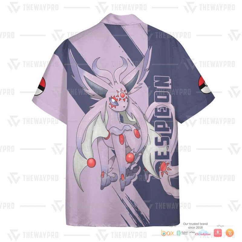 Pokemon Espeon Hawaiian shirt 4 Pokemon Espeon Hawaiian shirt 1 2 3
