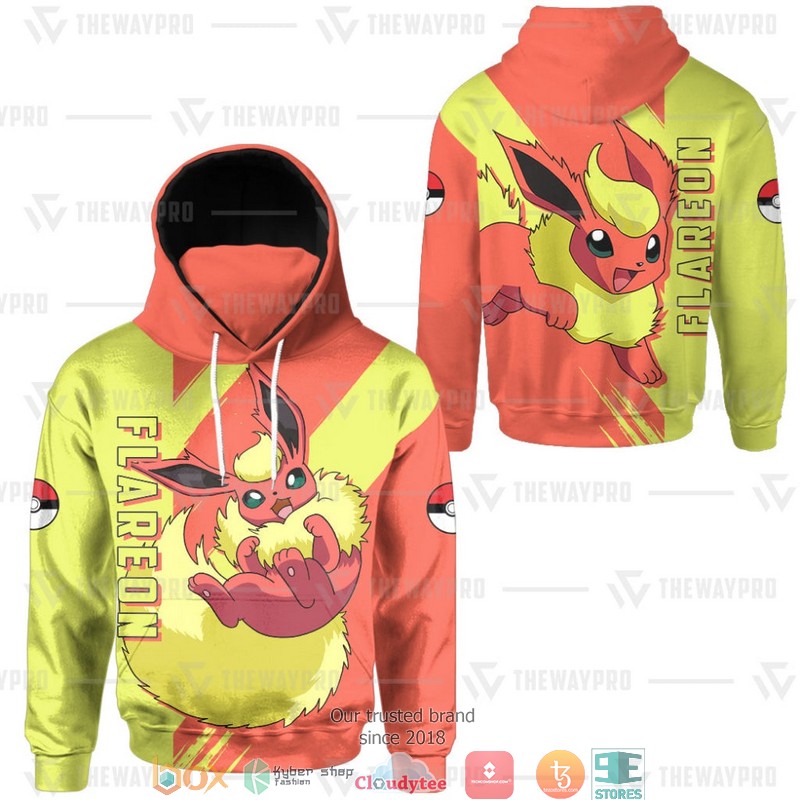 Pokemon Flareon Snood Mask Hoodie 3 Pokemon Flareon Snood Mask Hoodie 1 2