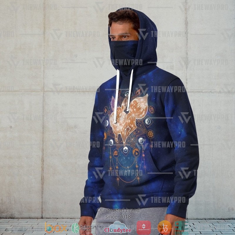 Pokemon Galaxy Eevee Snood Mask Hoodie 1