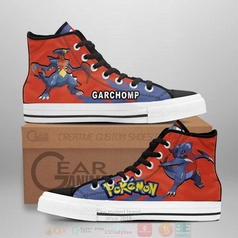 Pokemon Garchomp Anime Canvas High Top Shoes