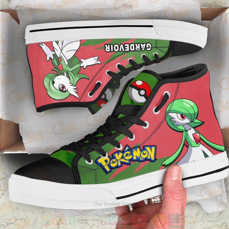 Pokemon Gardevoir Anime Canvas High Top Shoes 1