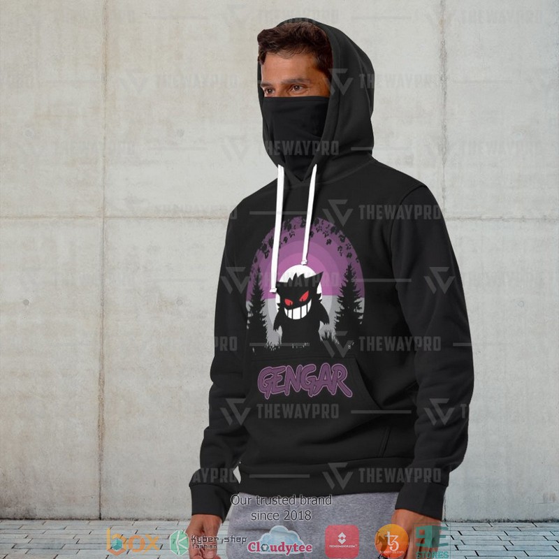 Pokemon Gengar Black Snood Mask Hoodie 1