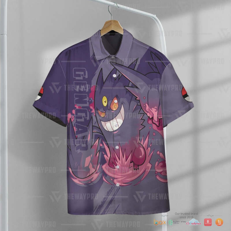 Pokemon Gengar Hawaiian shirt 2 Pokemon Gengar Hawaiian shirt 1