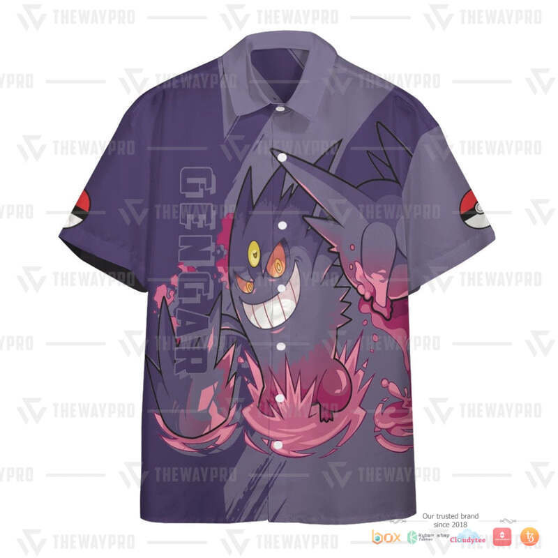 Pokemon Gengar Hawaiian shirt 3 Pokemon Gengar Hawaiian shirt 1 2