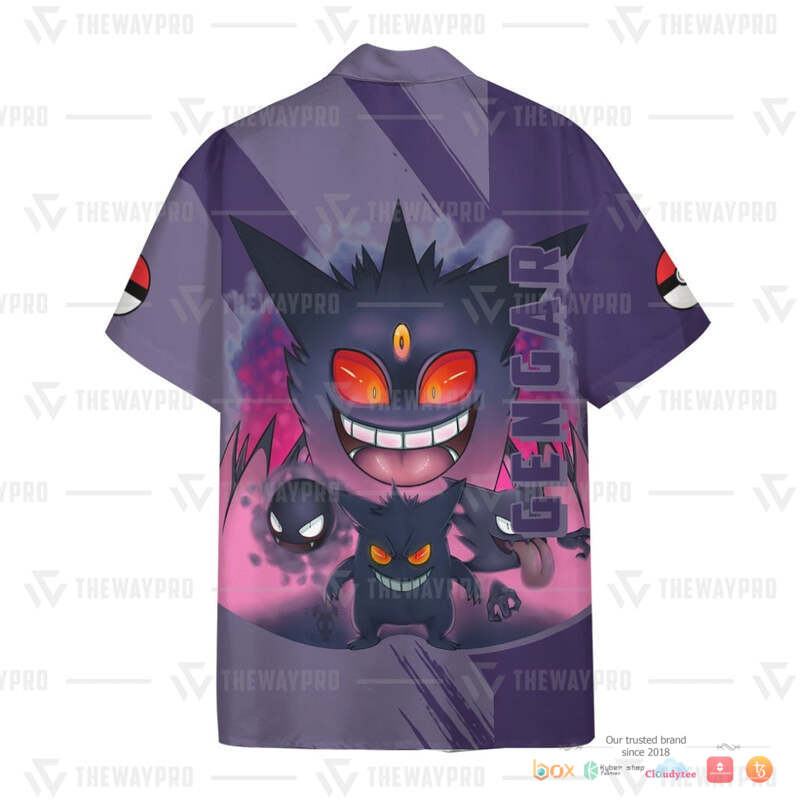 Pokemon Gengar Hawaiian shirt 4 Pokemon Gengar Hawaiian shirt 1 2 3