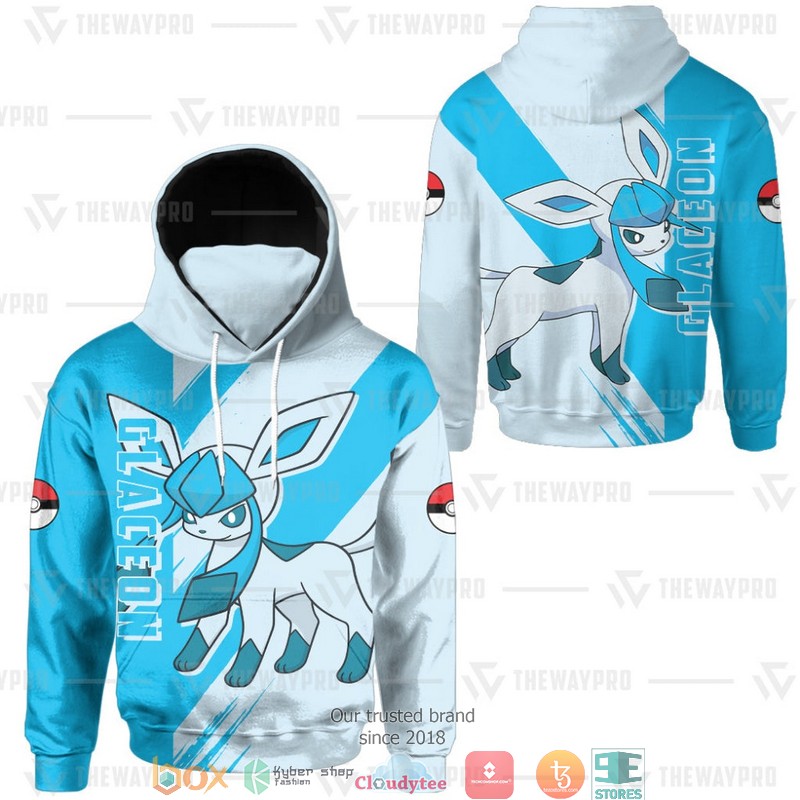 Pokemon Glaceon Snood Mask Hoodie 3 Pokemon Glaceon Snood Mask Hoodie 1 2