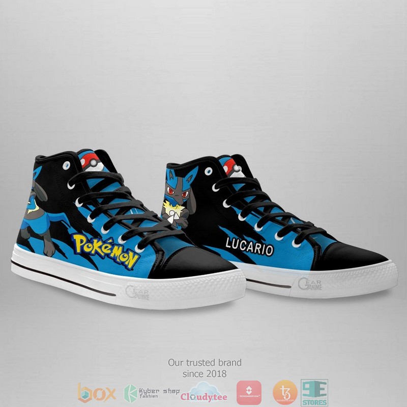 Pokemon Lucario High Top Canvas Shoes 4 Pokemon Lucario High Top Canvas Shoes 1 2 3