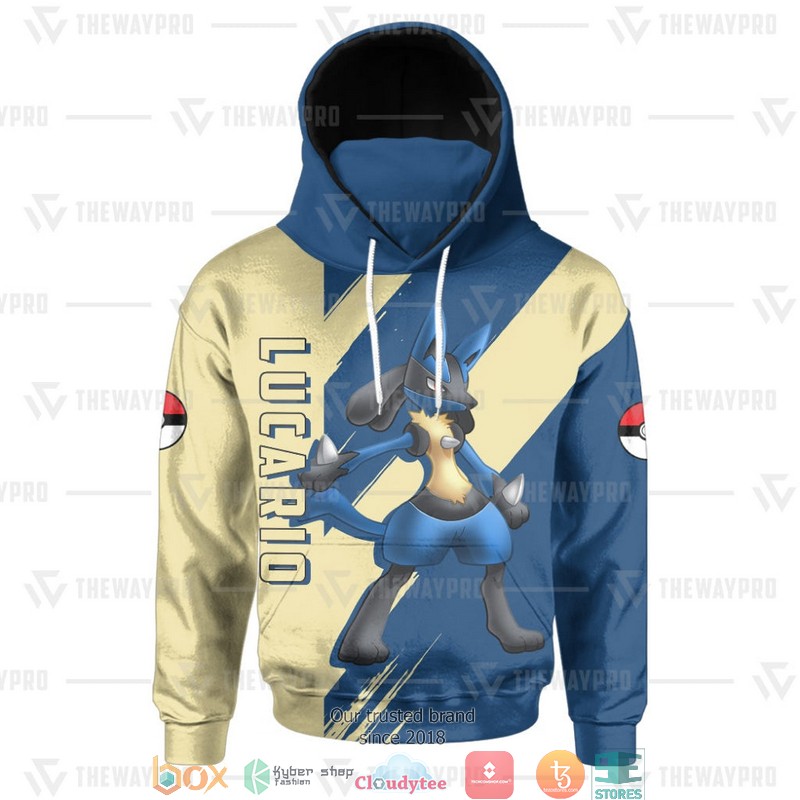 Pokemon Lucario Snood Mask Hoodie 1