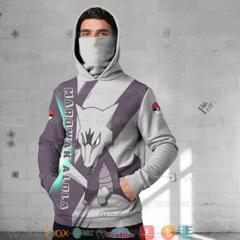 Pokemon Marowak Alola Snood Mask Hoodie