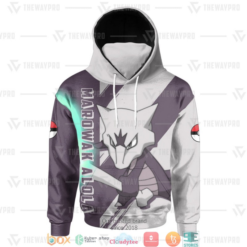Pokemon Marowak Alola Snood Mask Hoodie 1