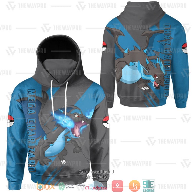 Pokemon Mega Charizard Snood Mask Hoodie 3 Pokemon Mega Charizard Snood Mask Hoodie 1 2