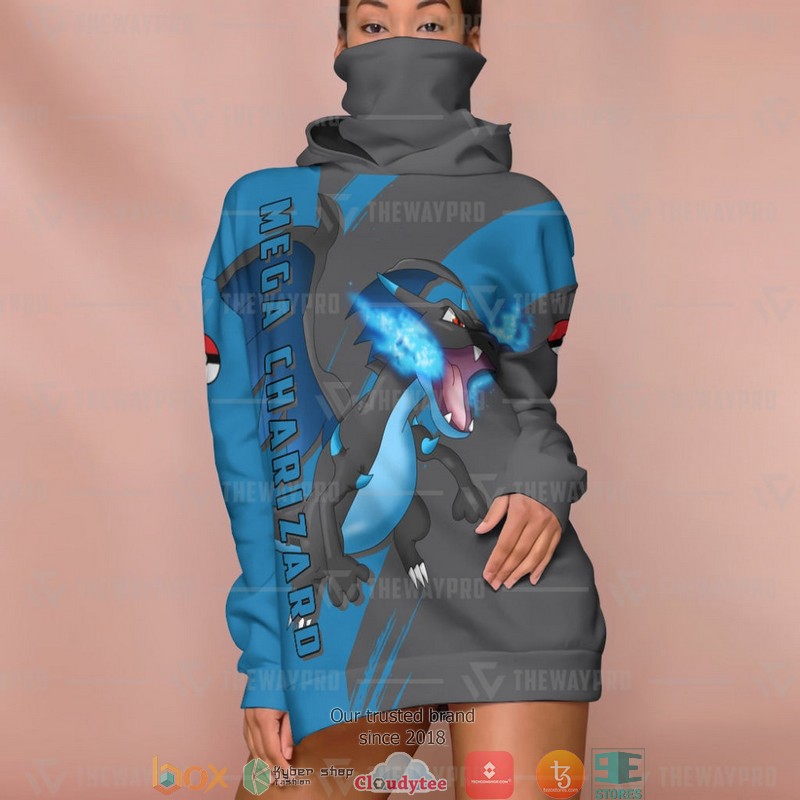 Pokemon Mega Charizard Snood Mask Hoodie 5 Pokemon Mega Charizard Snood Mask Hoodie 1 2 3 4