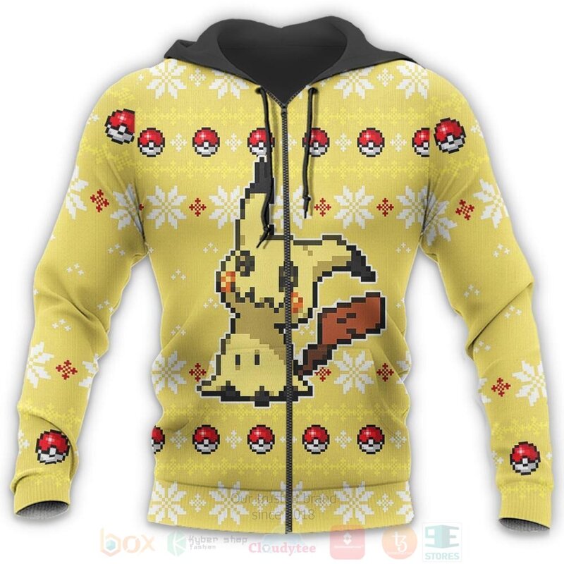 Pokemon Mimikyu Custom Anime 3D Hoodie Shirt 1 2 3 4 5 6