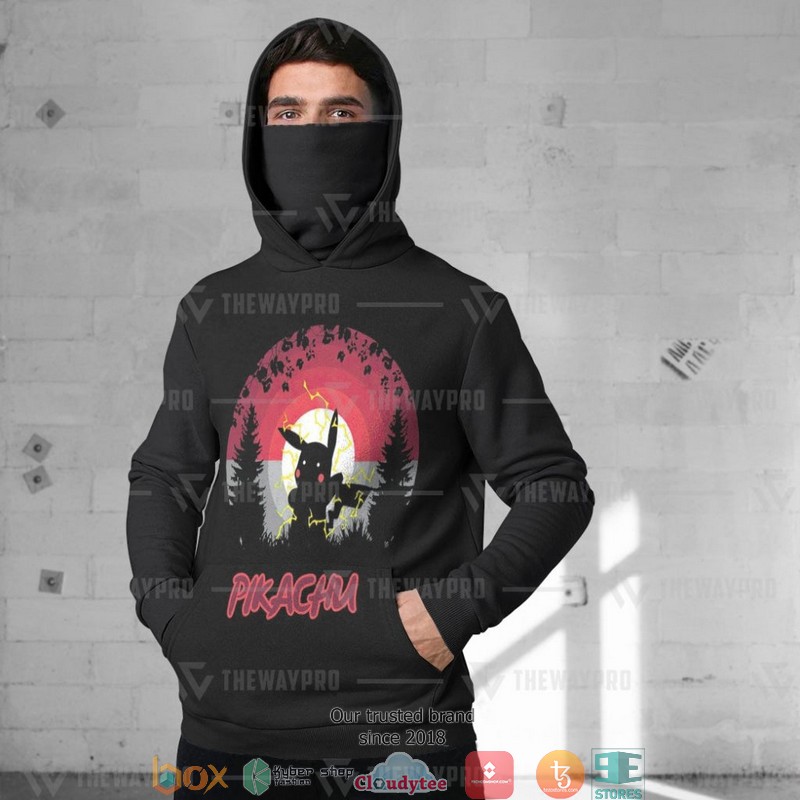 Pokemon Pikachu Black Snood Mask Hoodie