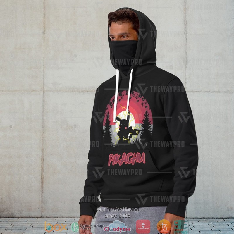 Pokemon Pikachu Black Snood Mask Hoodie 1